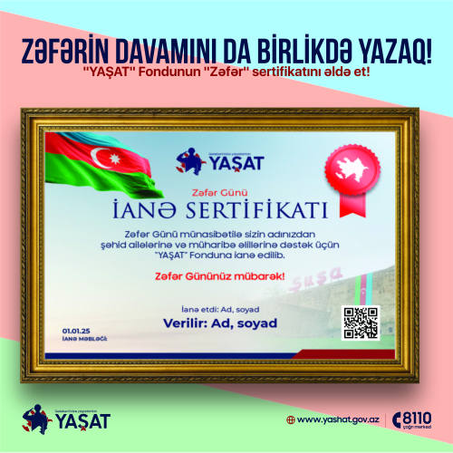 “YAŞAT” Fonduna Birlikdə Dəstək Olaq!